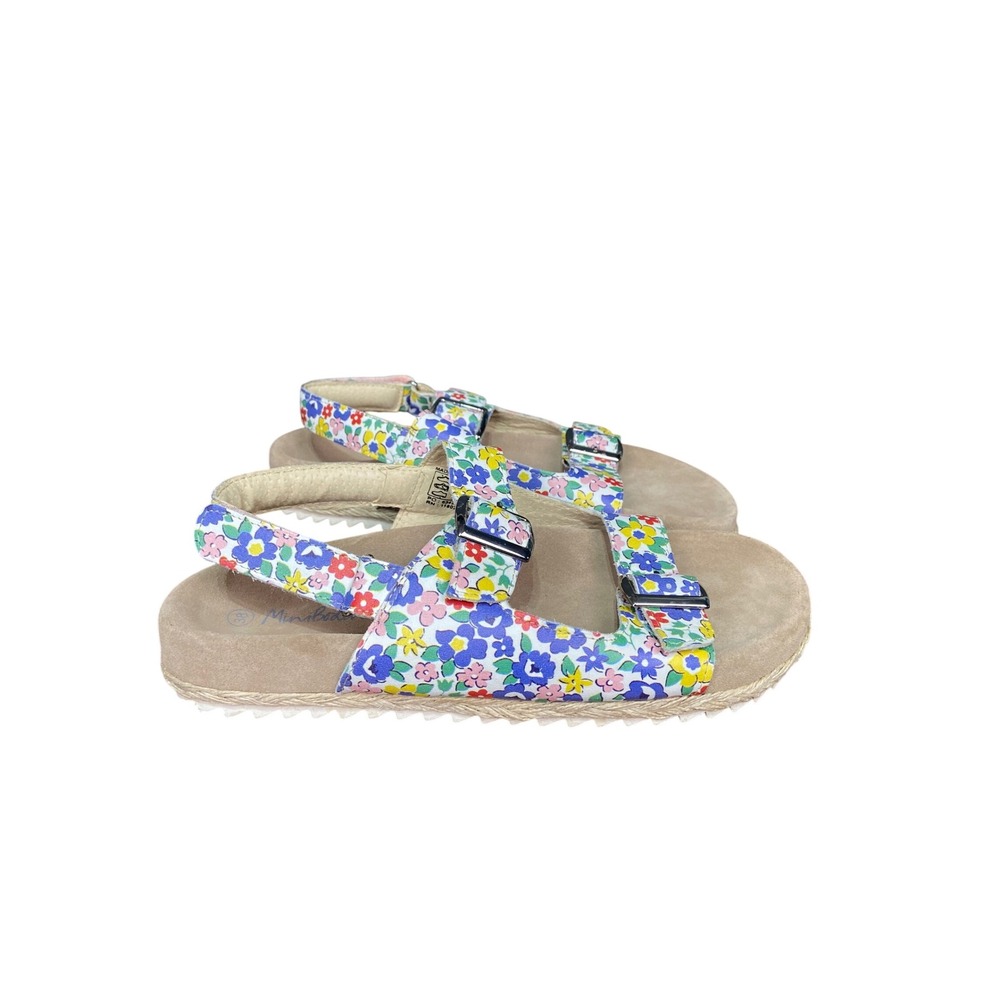 Mini Boden Leather Espadrilles Floral Sandals Women's EU 38 US 7 Adjustable NWOT